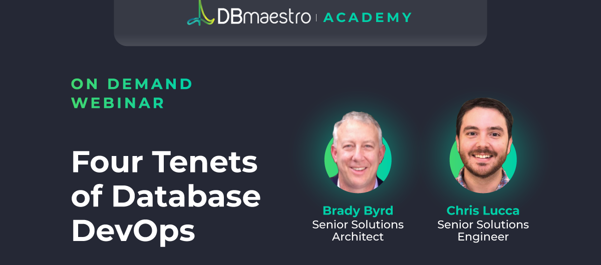 Four Tenets of Database DevOps | Webinar DBmaestro Database DevOps